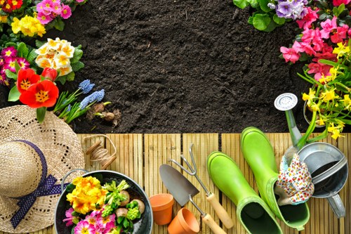 Soil improvement and mulch used for flower bed creation in Archway